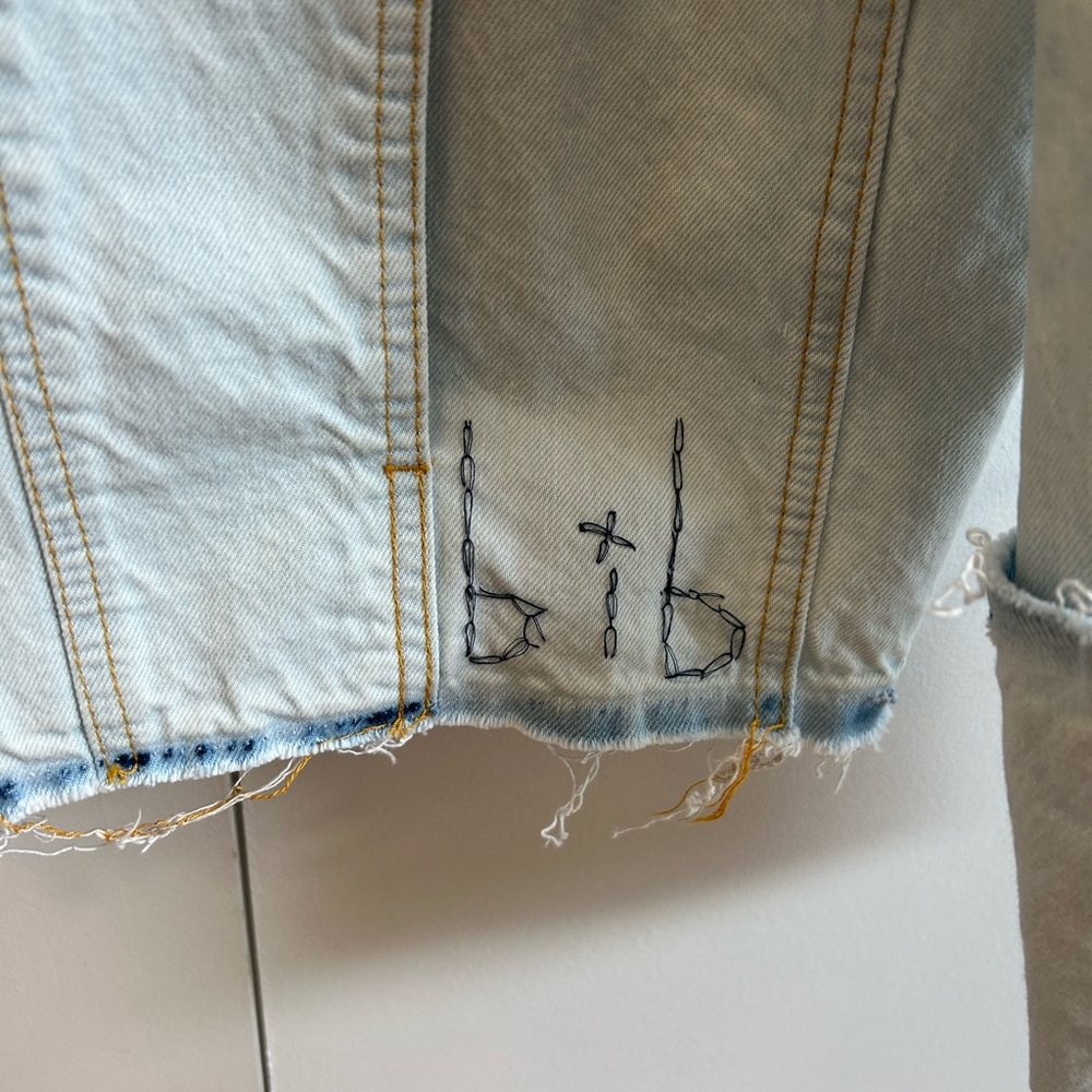 ASOS Light Blue Denim Jacket with Patchwork Accents - Picture 7 of 10